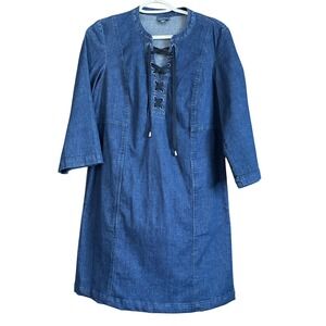 J. Jill Denim Tunic Dress Women's size Small Petite Modest Country  Cotton
